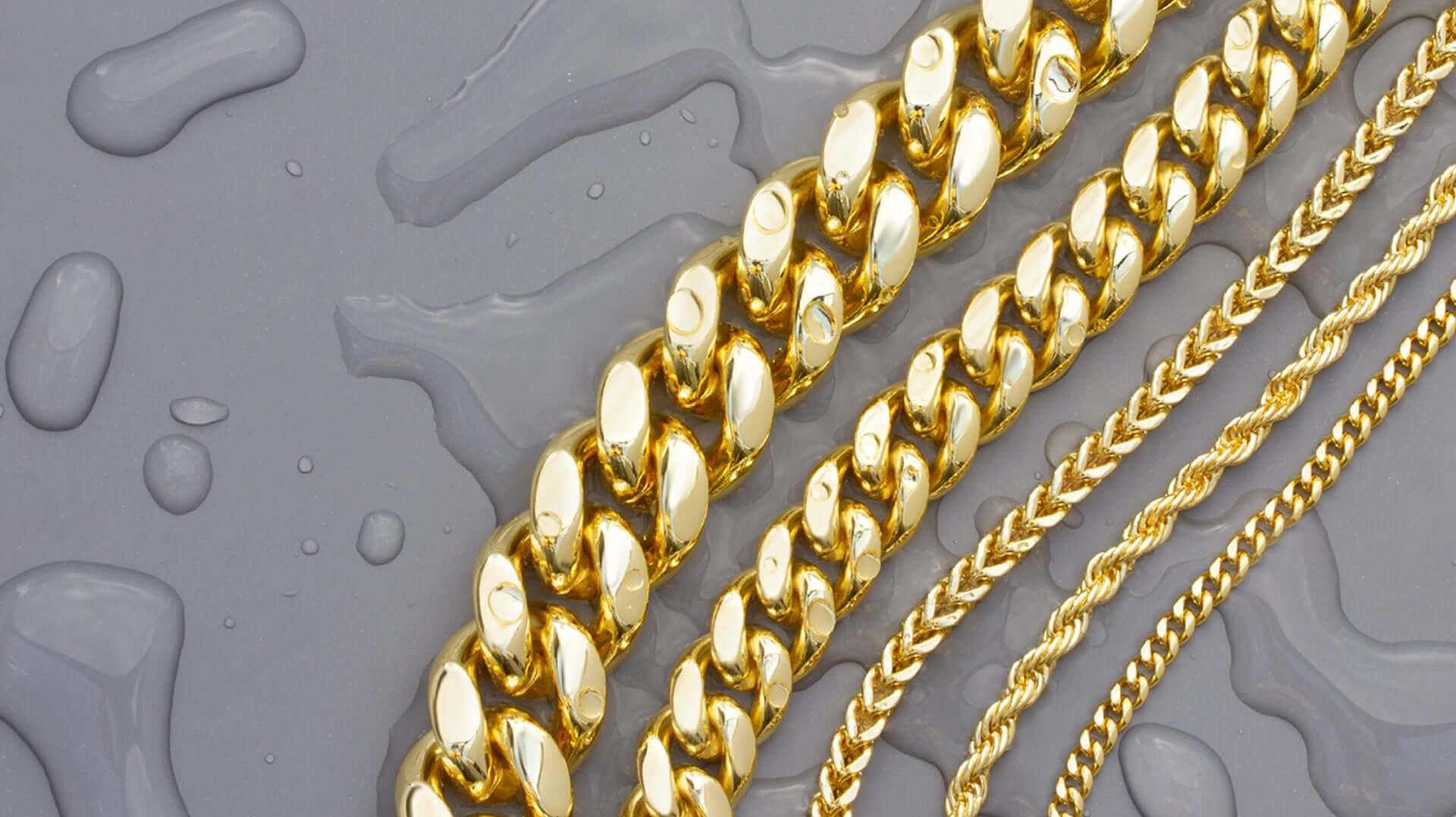 Water and tarnish resistant chains