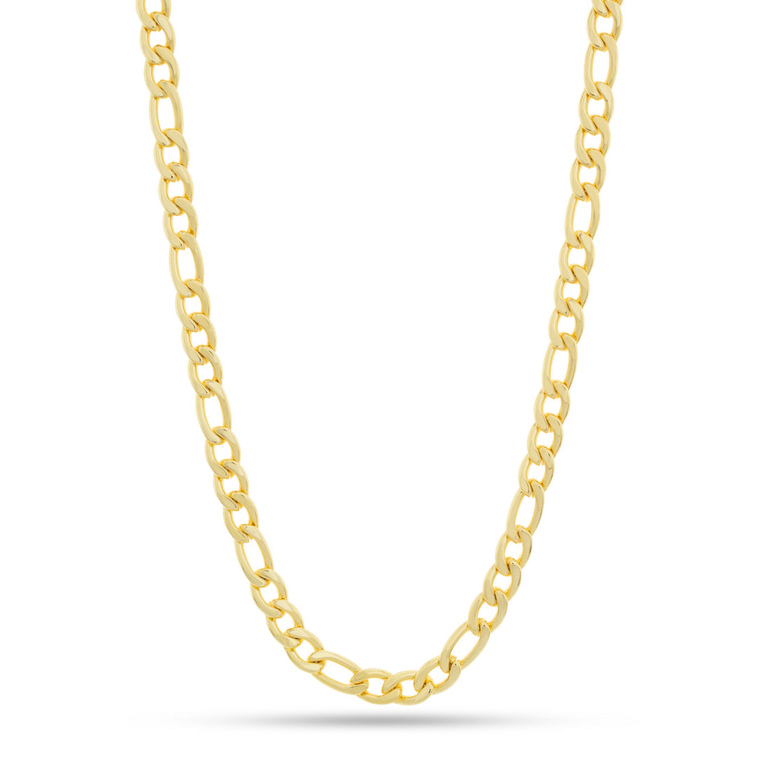 10mm Italian Figaro Chain in Gold Plated / 14K Gold / 18" by King Ice