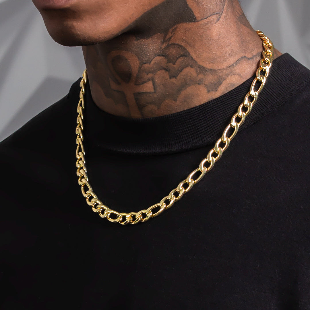 10mm Italian Figaro Chain in by King Ice
