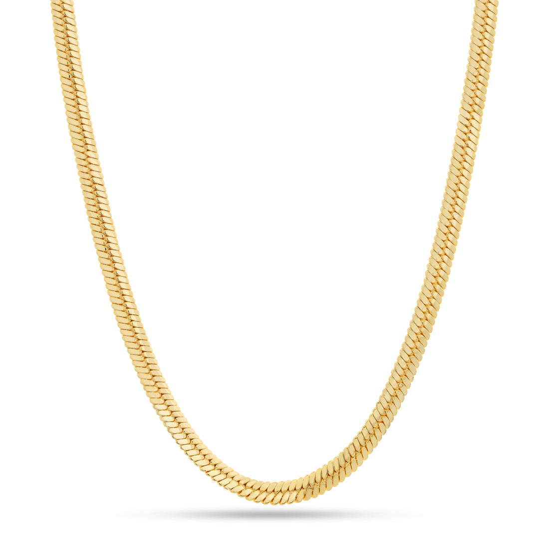 10mm Thick Herringbone Chain in Gold Plated / 14K Gold / 18" by King Ice