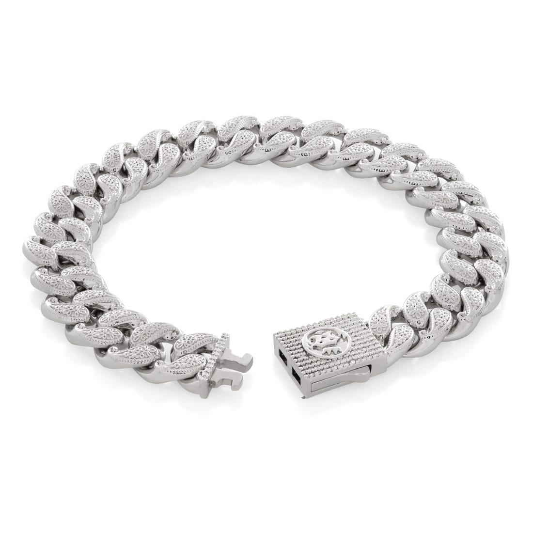 12mm Filigree Miami Cuban Link Bracelet in by King Ice