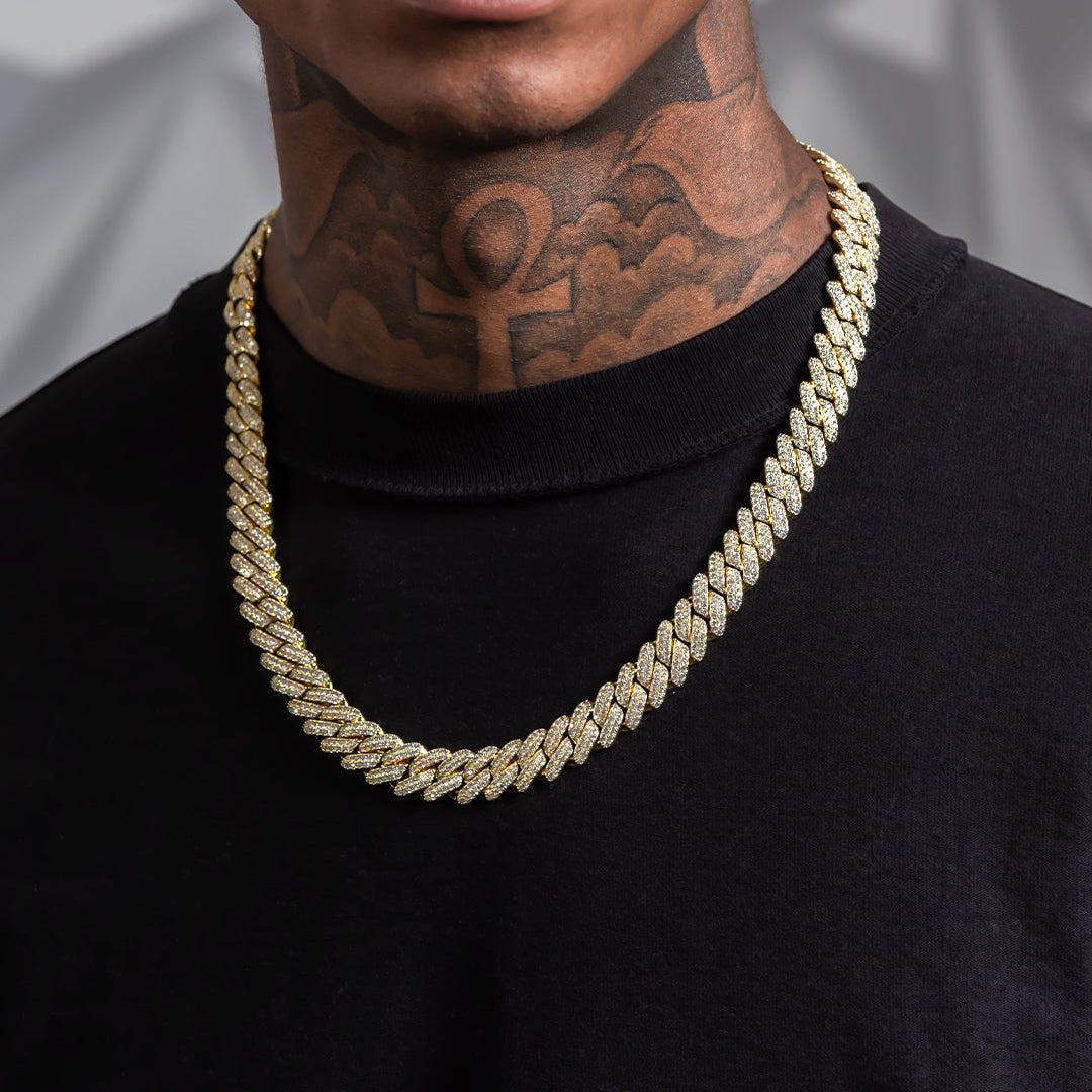 12mm Iced Diamond Cut Miami Cuban Link Chain in by King Ice