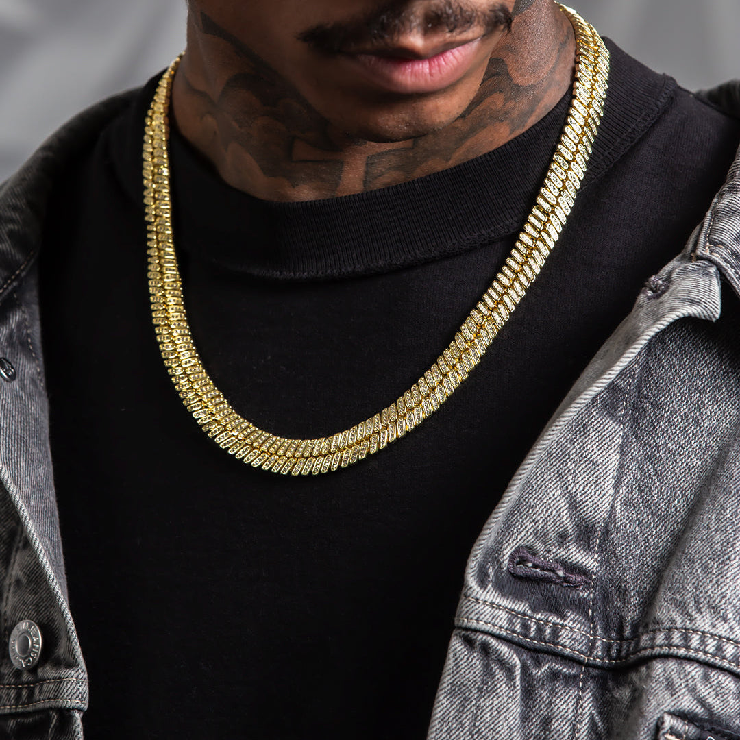 12mm Iced Herringbone Chain in by King Ice