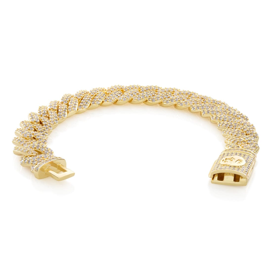 15mm Iced Diamond Cut Miami Cuban Link Bracelet in by King Ice