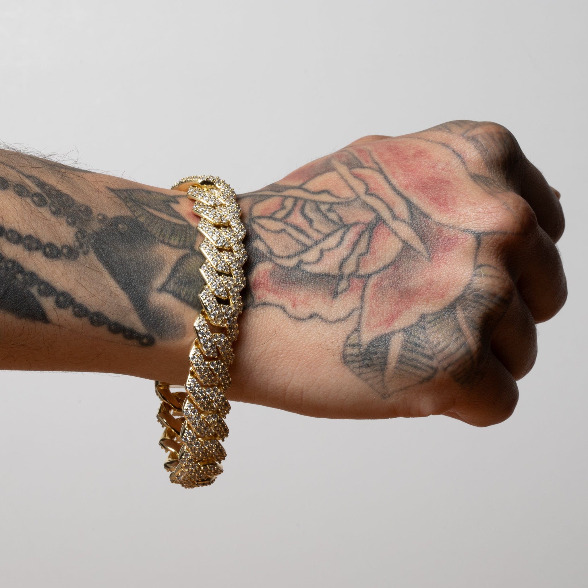 15mm Iced Diamond Cut Miami Cuban Link Bracelet in by King Ice