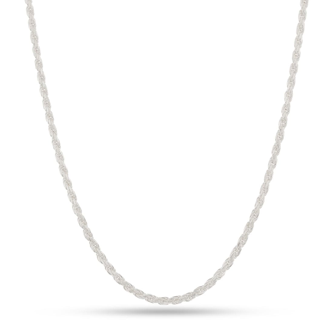 3mm Italian Sterling Silver Rope Chain in 22" by King Ice