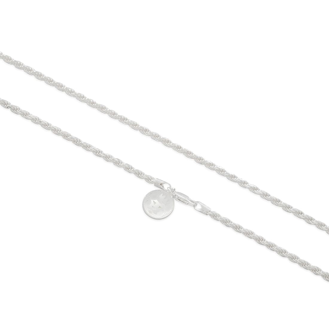 3mm Italian Sterling Silver Rope Chain in 22" by King Ice