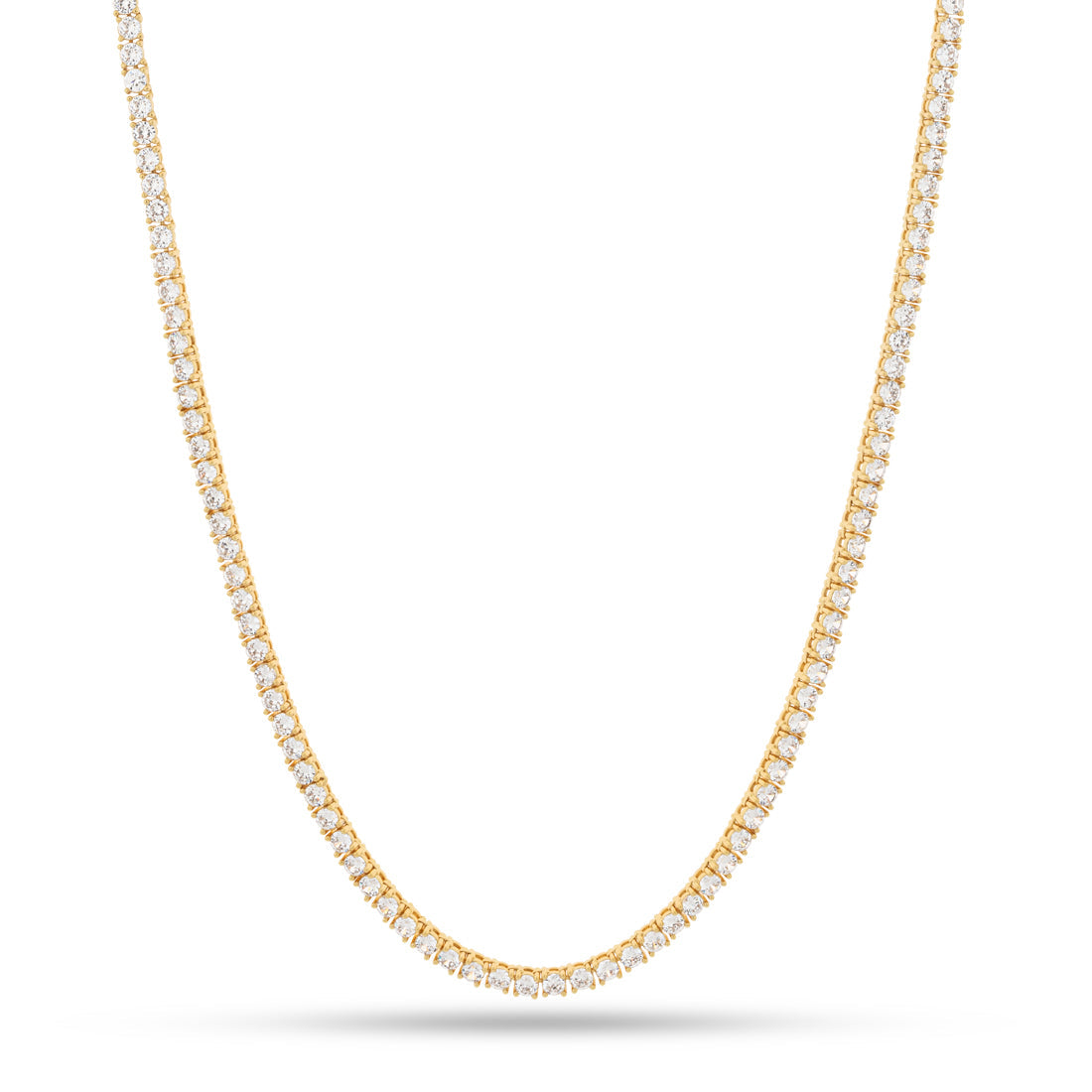 3mm Tennis Chain in Gold Plated / 14K Gold / 16" by King Ice