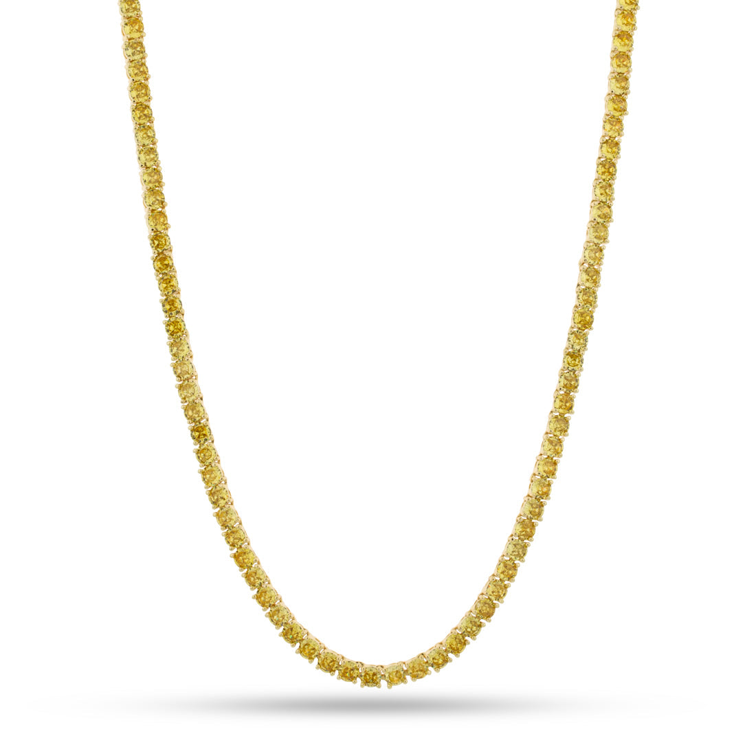 4mm Citrine Tennis Chain in Gold Plated / 14K Gold / 22" by King Ice