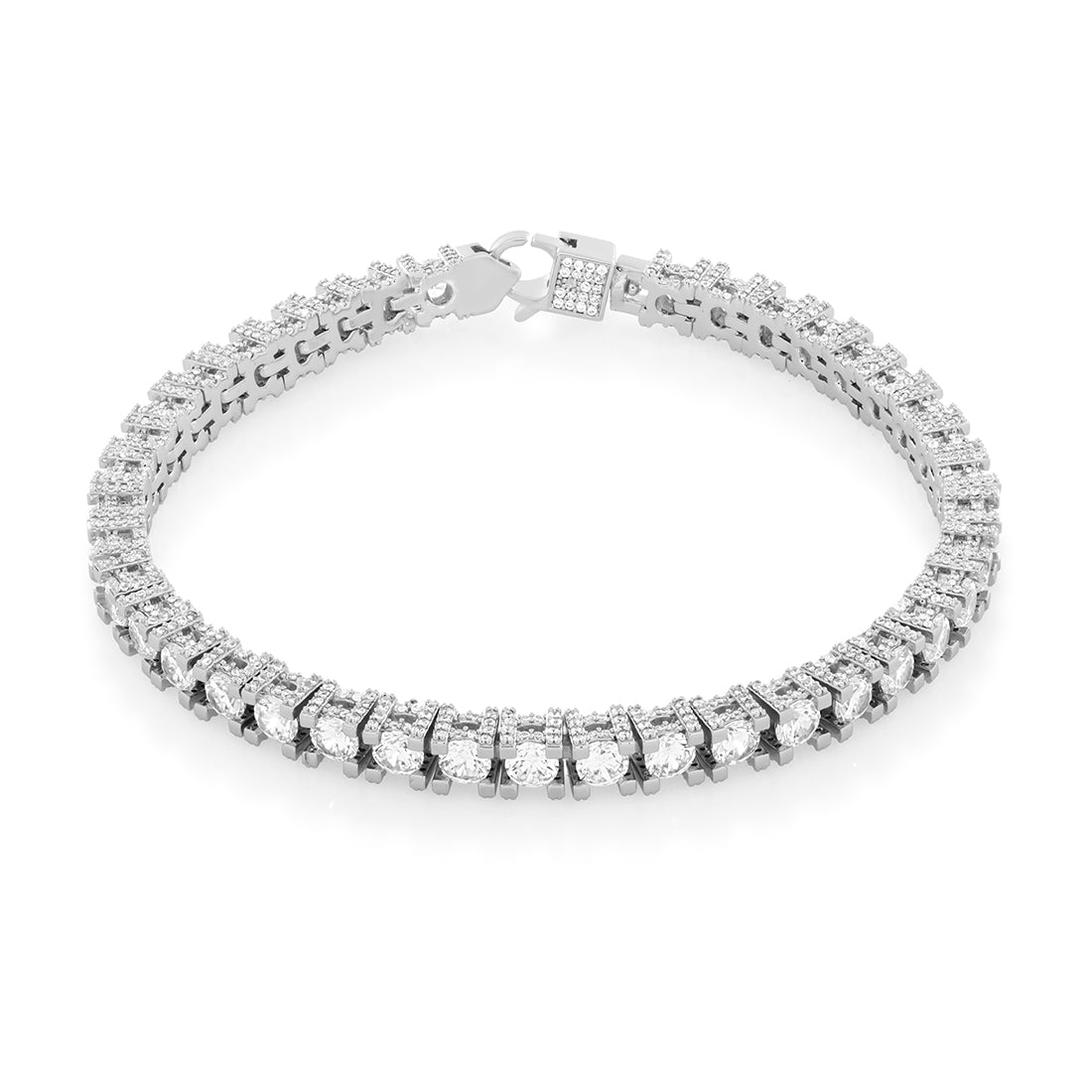 4mm Icy Tennis Bracelet in Gold Plated / White Gold / 8" by King Ice