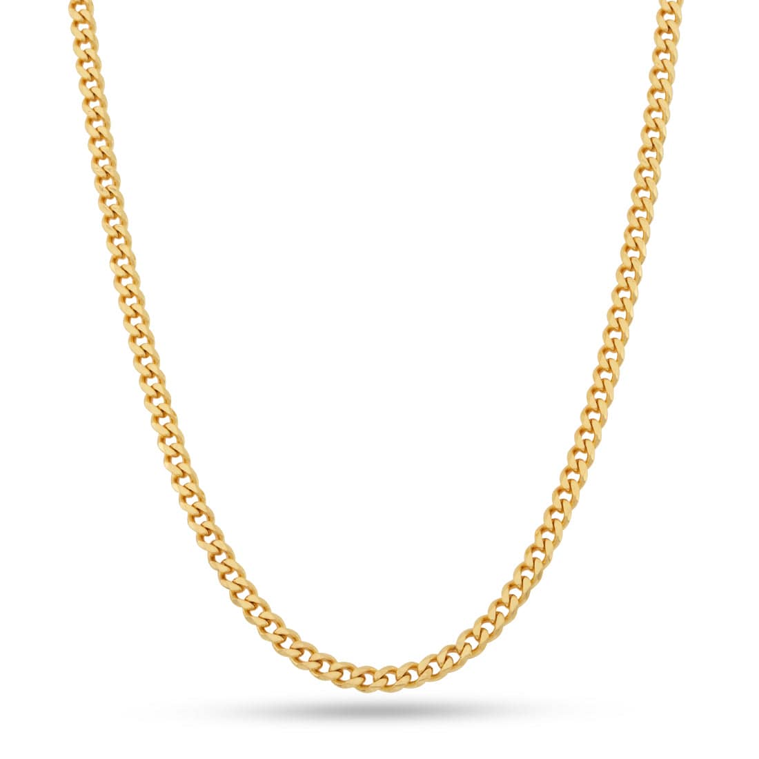 4mm Miami Cuban Link Chain in Gold Plated / 14K Gold / 18" by King Ice