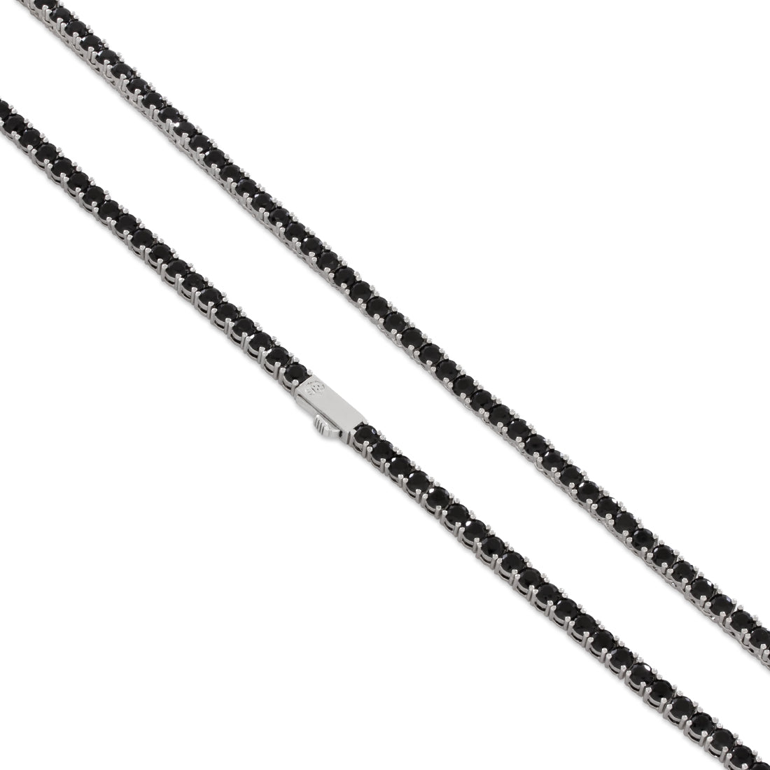 4mm Onyx Tennis Chain in Gold Plated / White Gold / 22" by King Ice