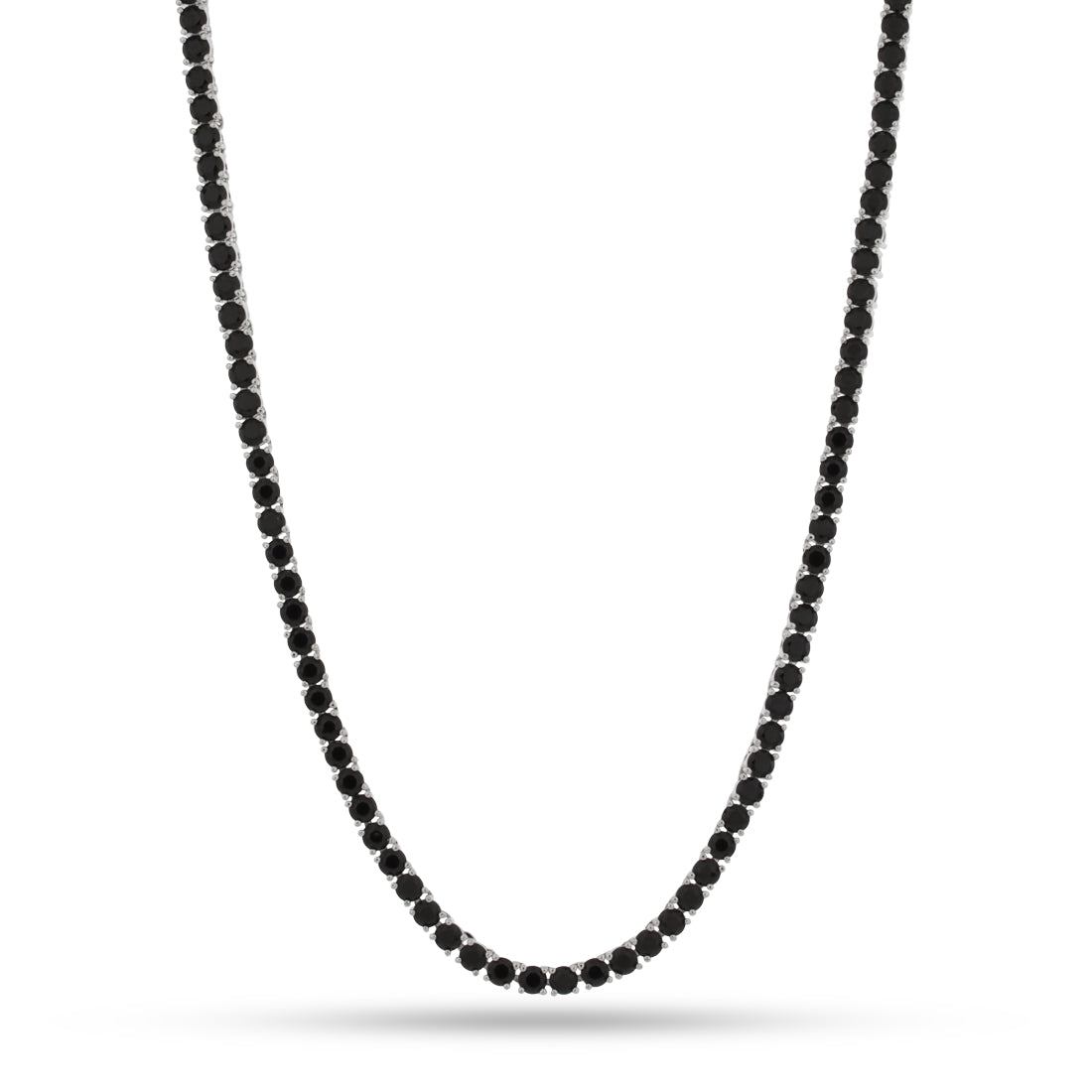 4mm Onyx Tennis Chain in Gold Plated / White Gold / 22" by King Ice