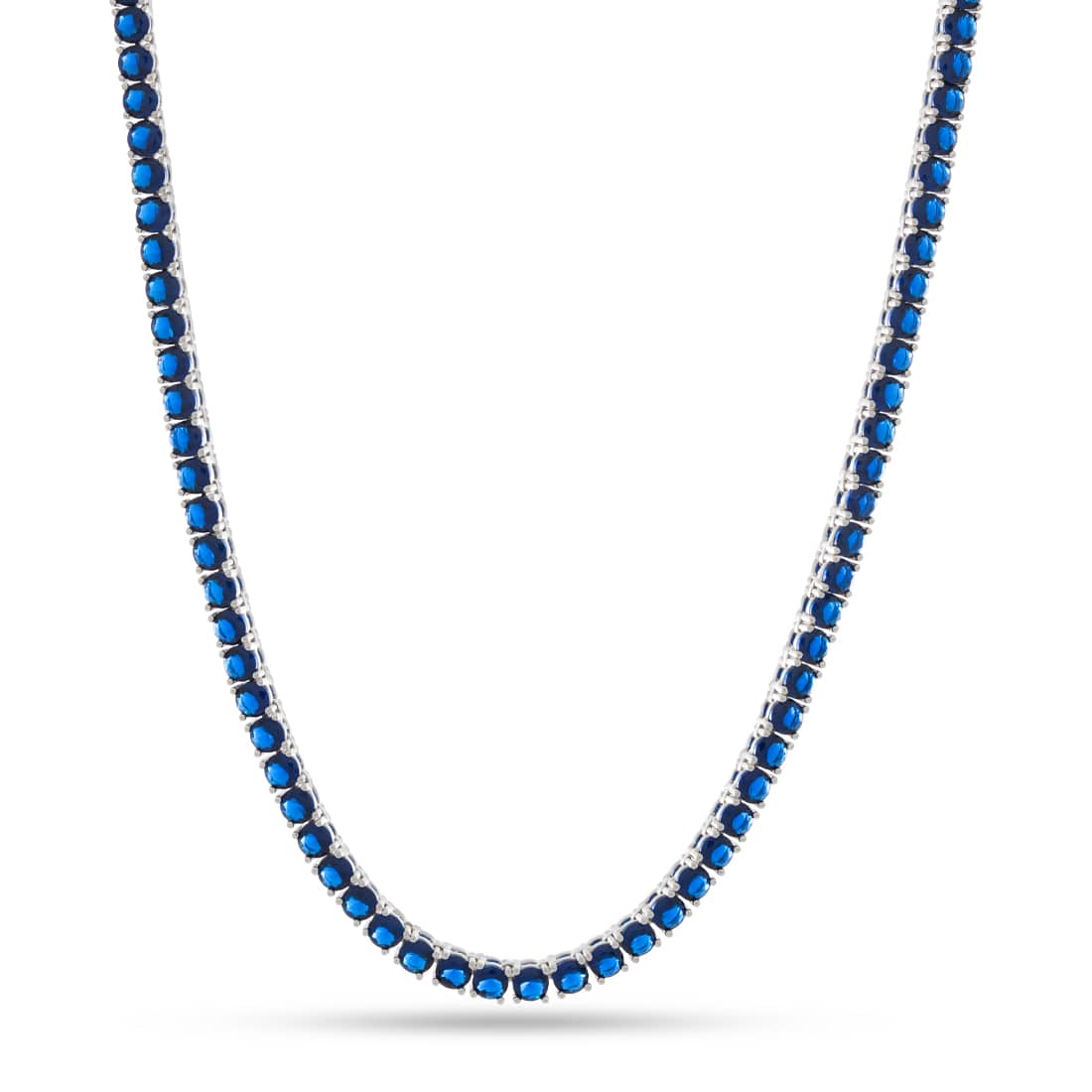 4mm Sapphire Tennis Chain in Gold Plated / White Gold / 18" by King Ice