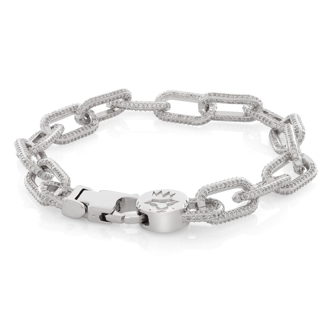 5mm Iced Cable Link Bracelet in Gold Plated / White Gold / 8" by King Ice