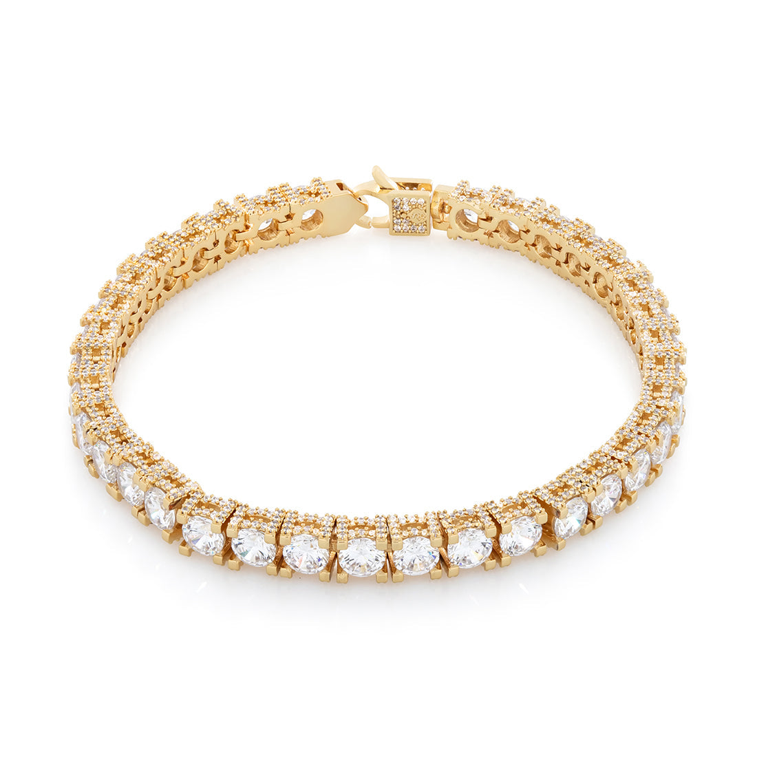 5mm Icy Tennis Bracelet in Gold Plated / 14K Gold / 8" by King Ice