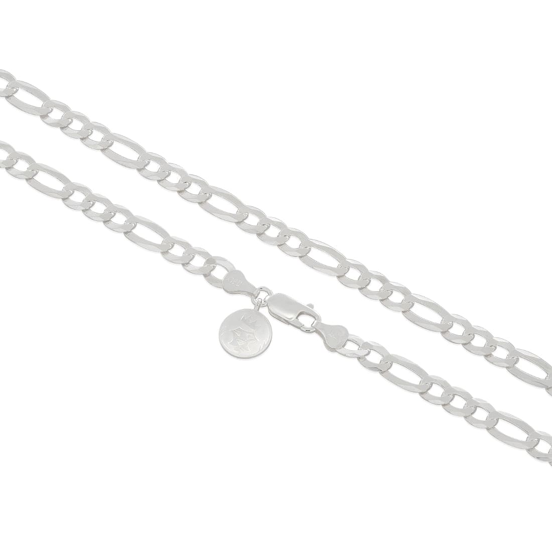 5mm Italian Sterling Silver Figaro Chain in 22" by King Ice