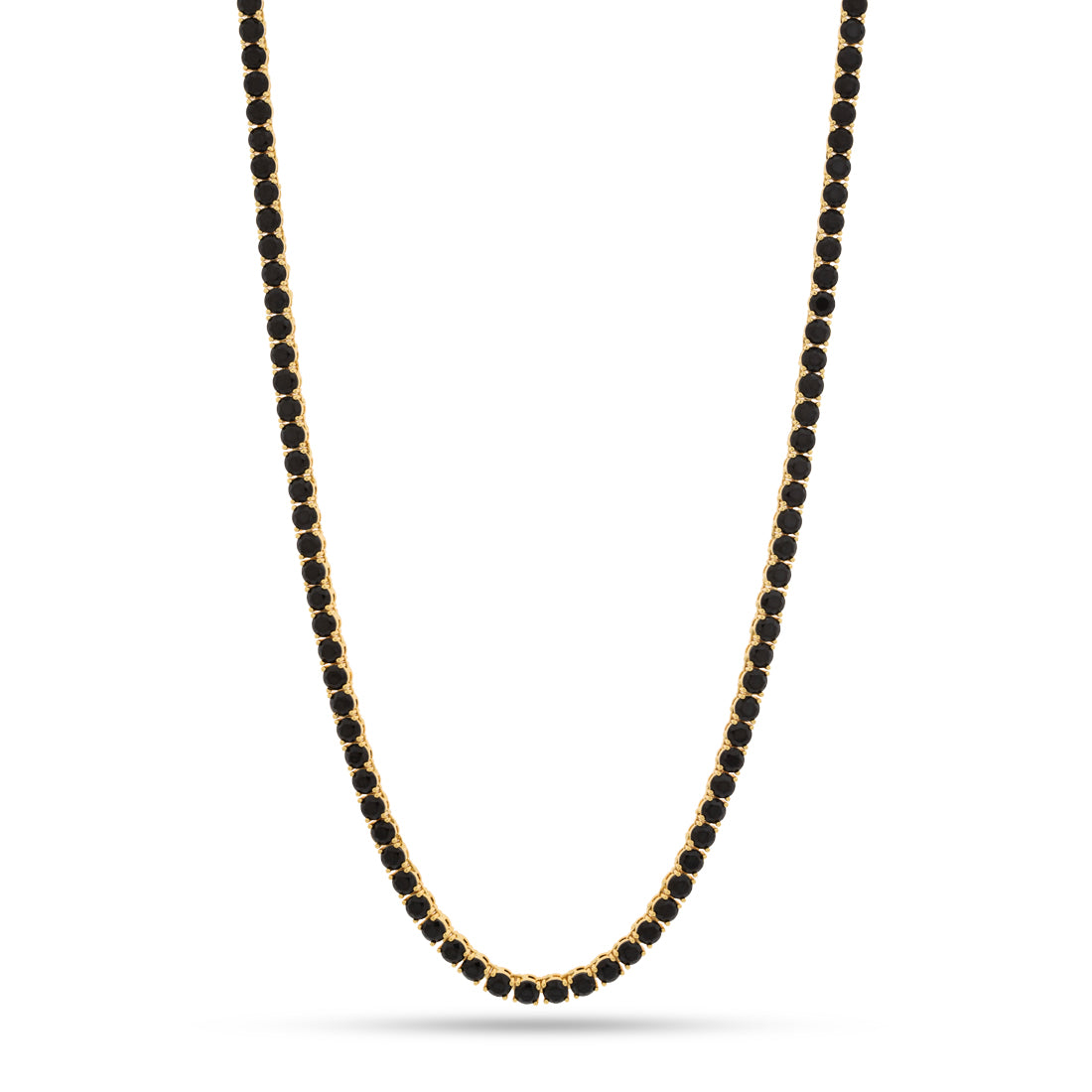 Gold Plated / 14K Gold / 24" 5mm Onyx Tennis Chain