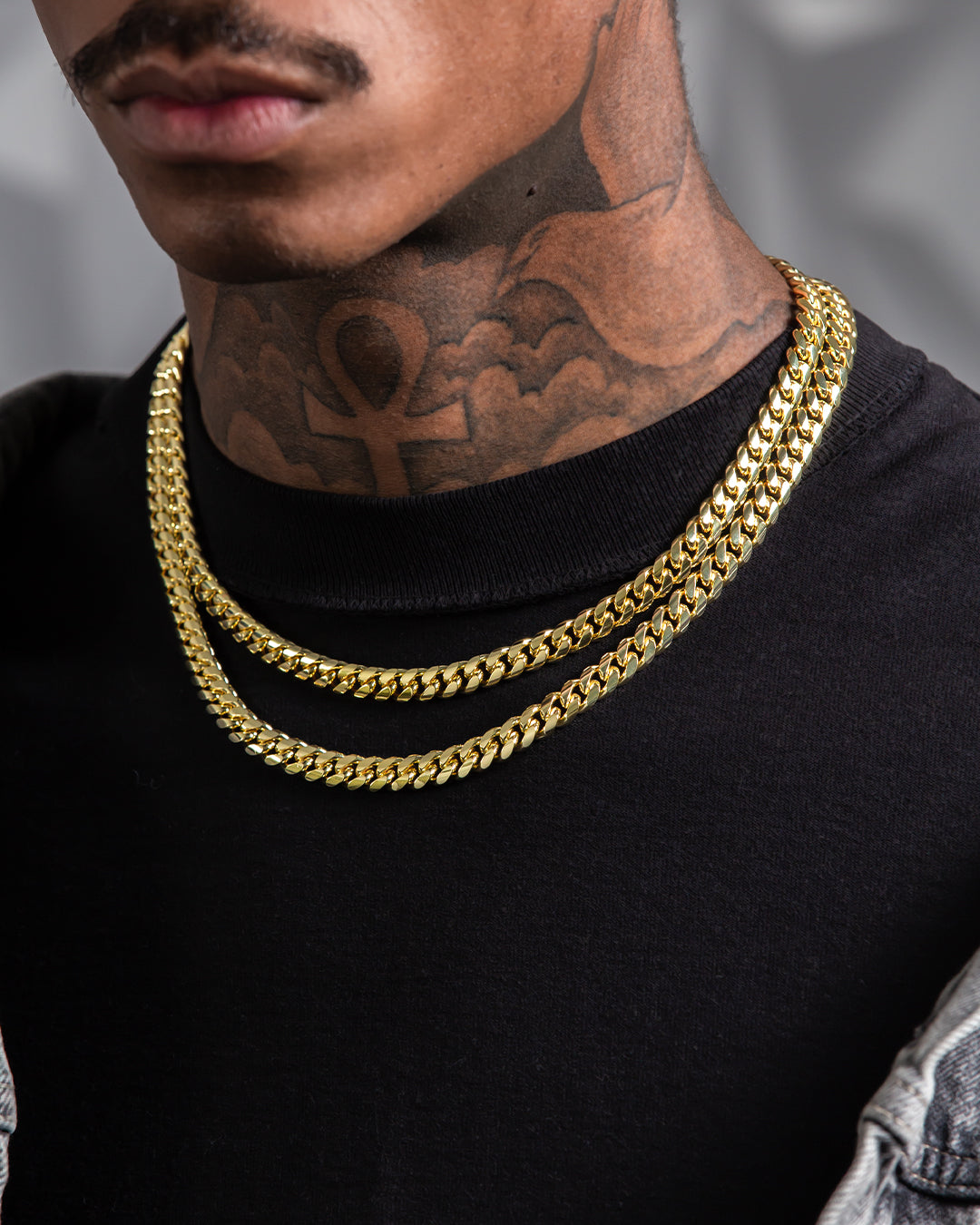 8mm Miami Cuban Link Chain Choker Set in by King Ice