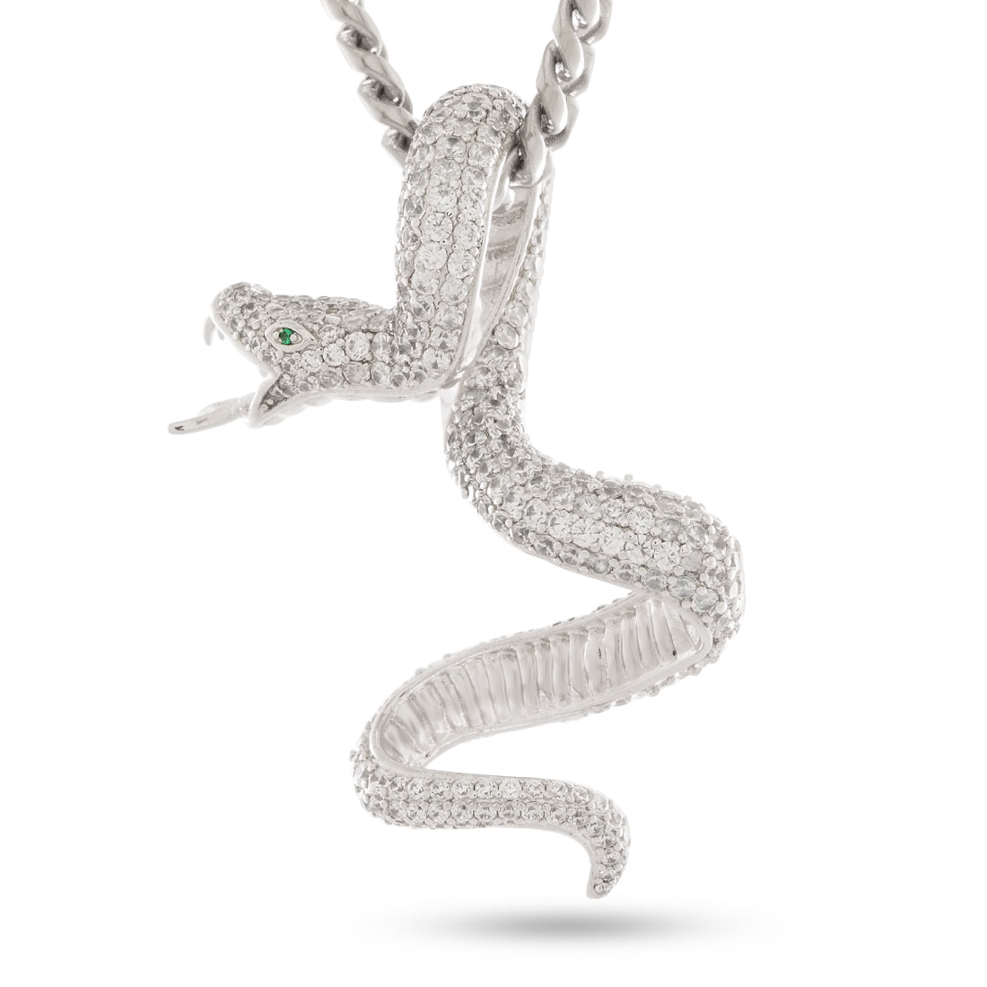 Pit Viper Necklace in 2.1" / White Gold by King Ice
