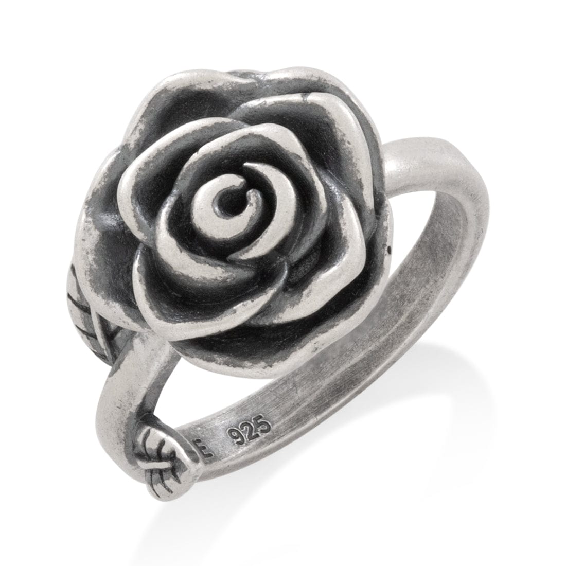 Antique Rose Ring in Sterling Silver / White Gold / 5 by King Ice