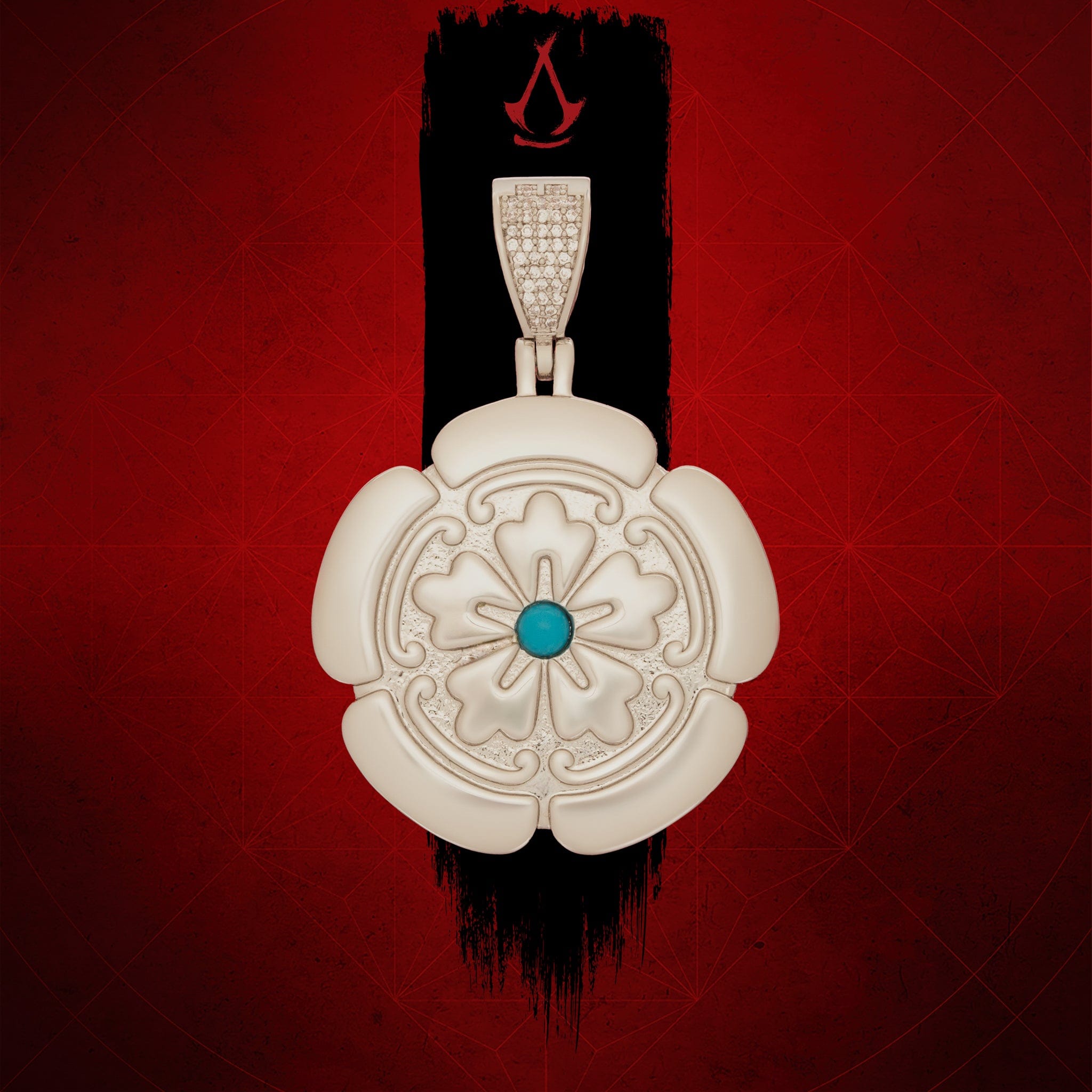 Assassin's Creed x King Ice - Lotus Necklace in White Gold by King Ice