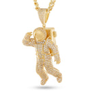 Astronaut Necklace  in  14K Gold / 1.5" Mens Necklaces