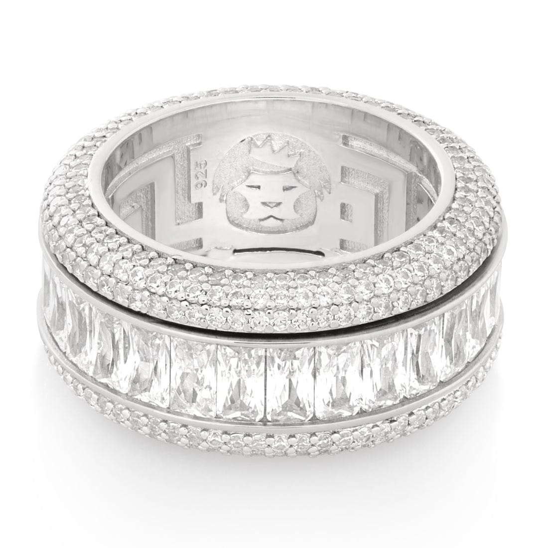Baguette-Cut Icy Spinner Ring in by King Ice