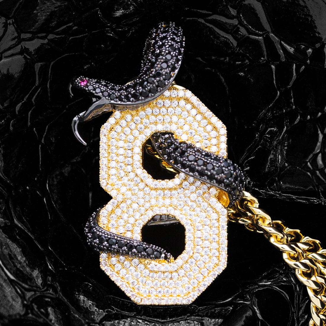 Black Mamba Number 8 Necklace in by King Ice