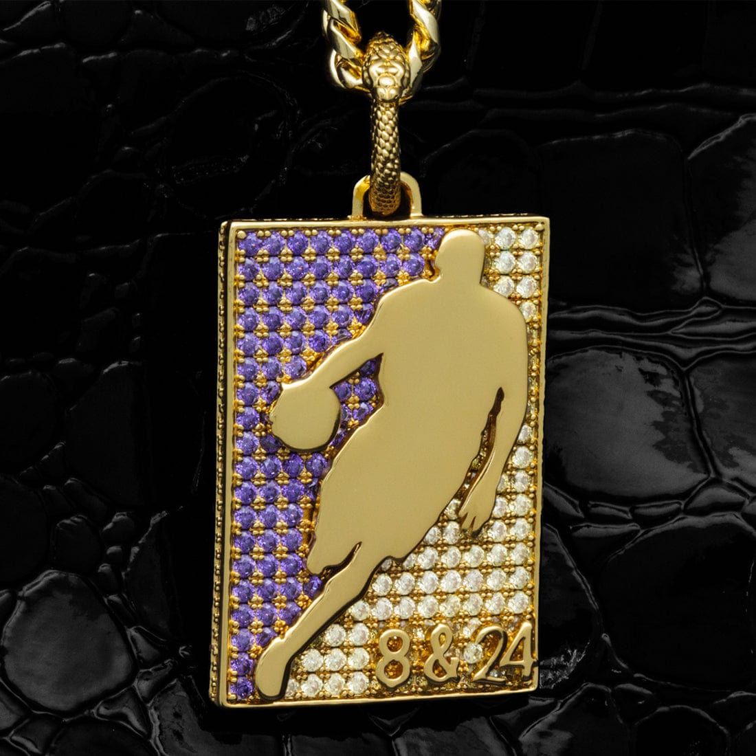 Black Mamba Silhouette Necklace in 14K Gold / 2.1" by King Ice