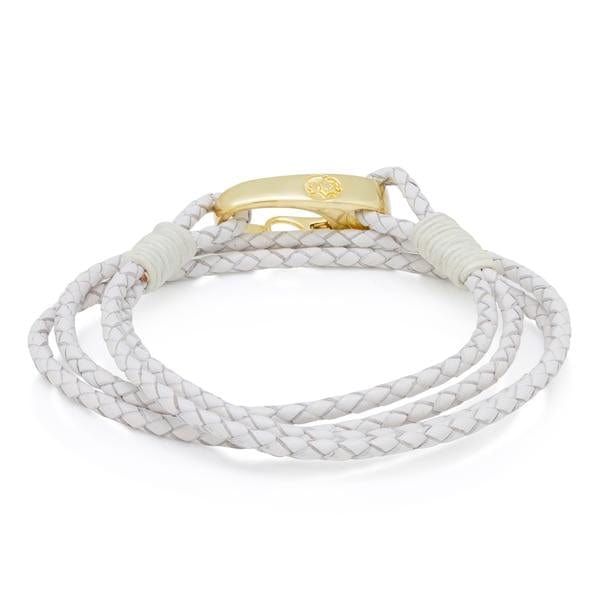 Braided Wrap Bracelet in White / Adjustable by King Ice