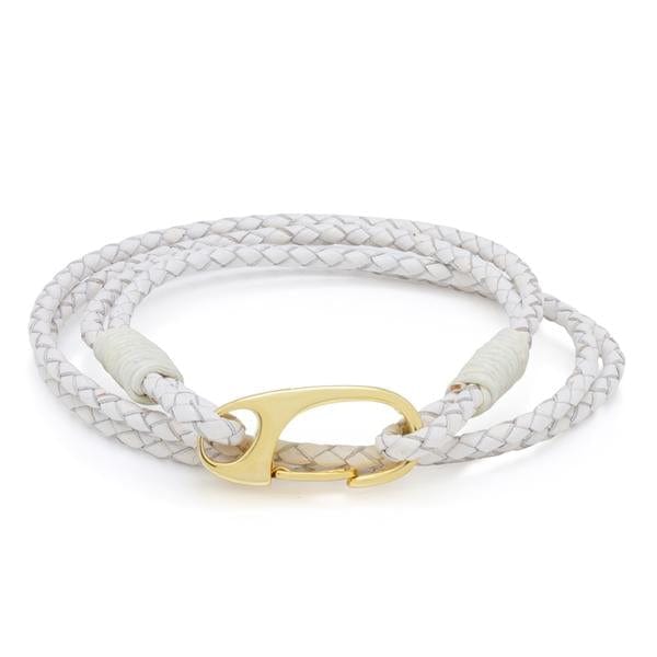 Braided Wrap Bracelet in White / Adjustable by King Ice