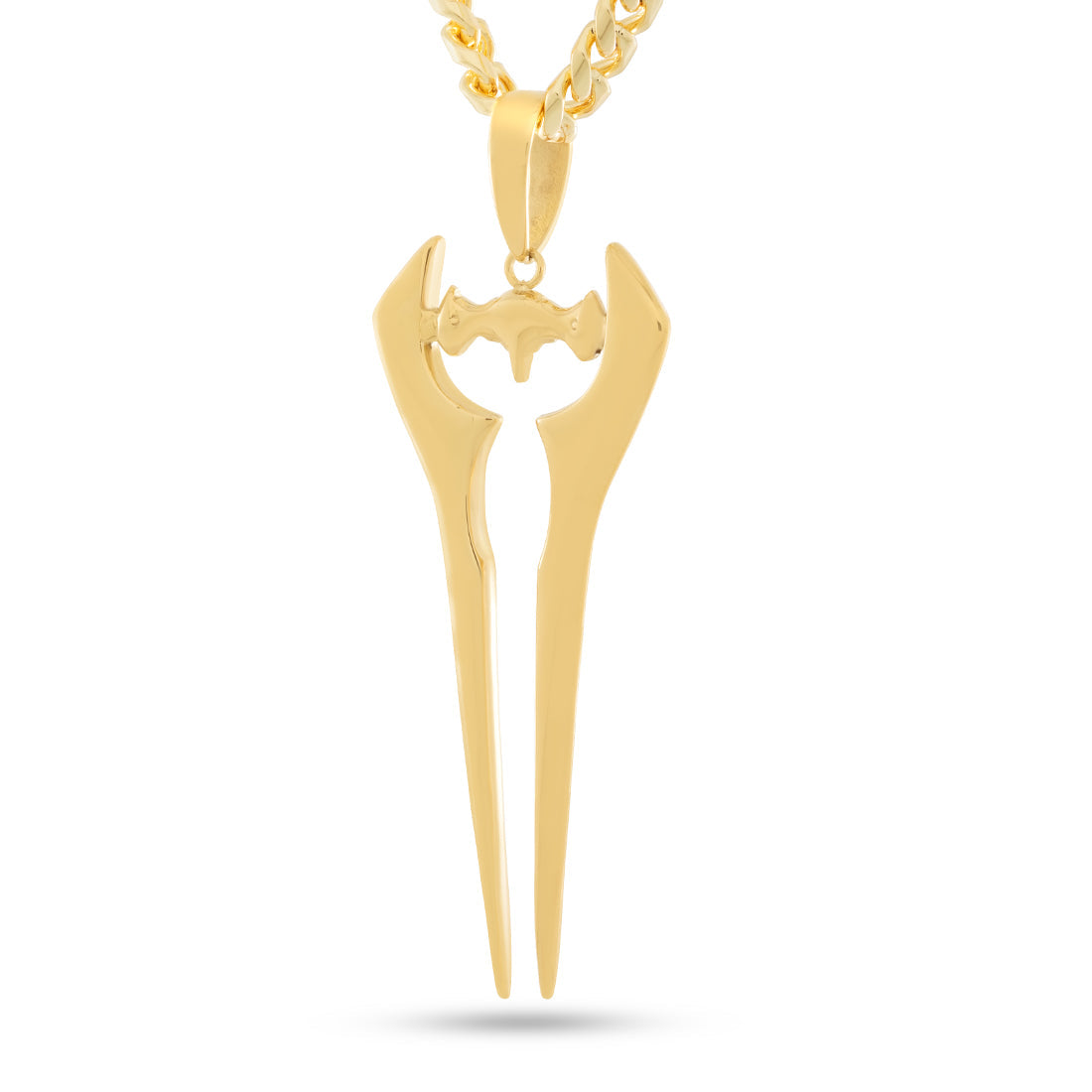 Halo x King Ice - Energy Sword Necklace in 14K Gold by King Ice