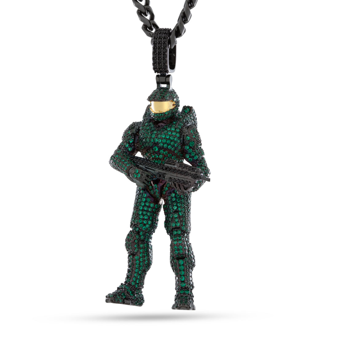 Black Gold / 2.8" Copy of Halo x King Ice - Mark VI Master Chief Necklace
