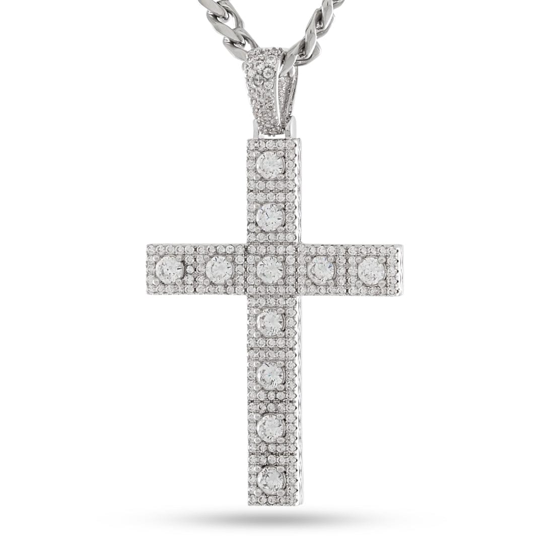 Cross of Centrality Necklace in White Gold by King Ice