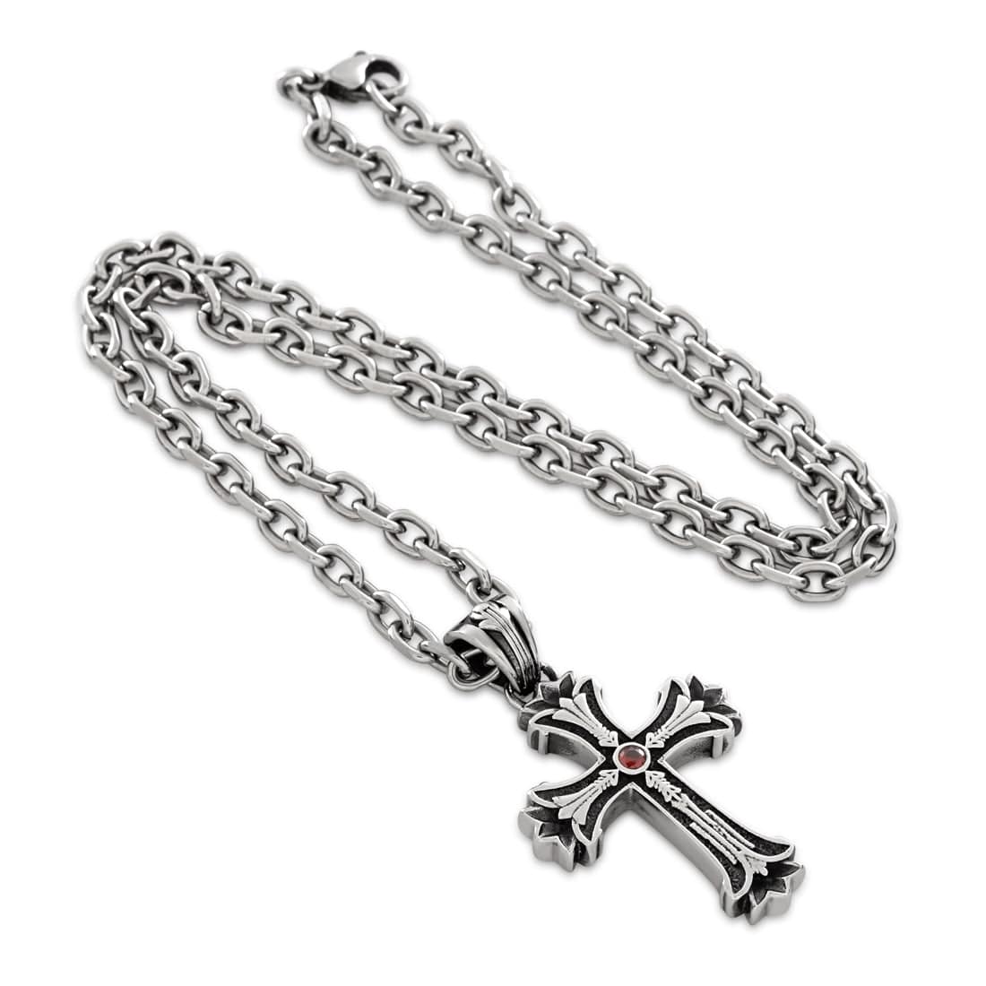 Cross Your Heart Necklace in 2" by King Ice