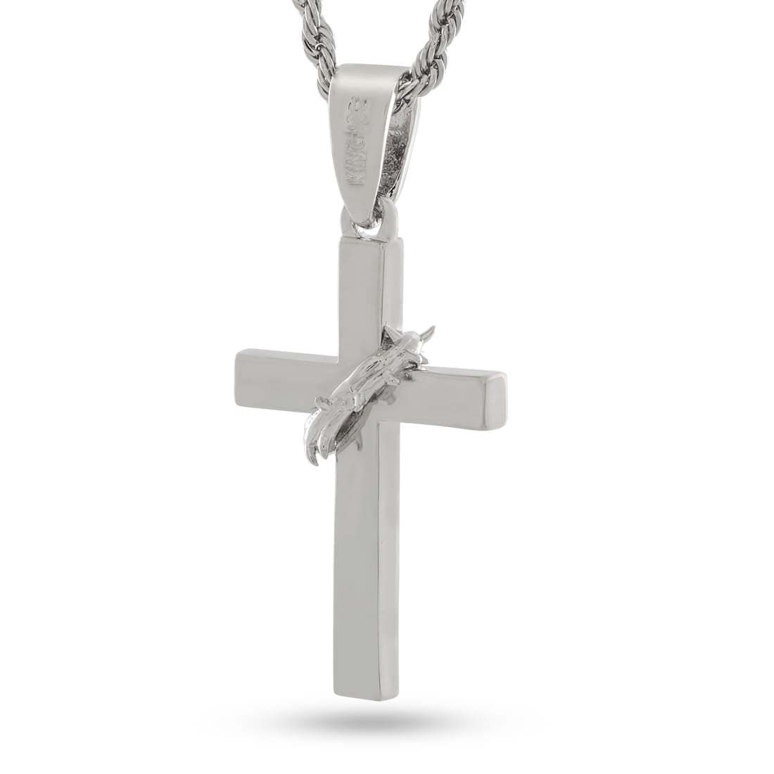 Crown of Thorns Wrapped Cross Necklace in by King Ice