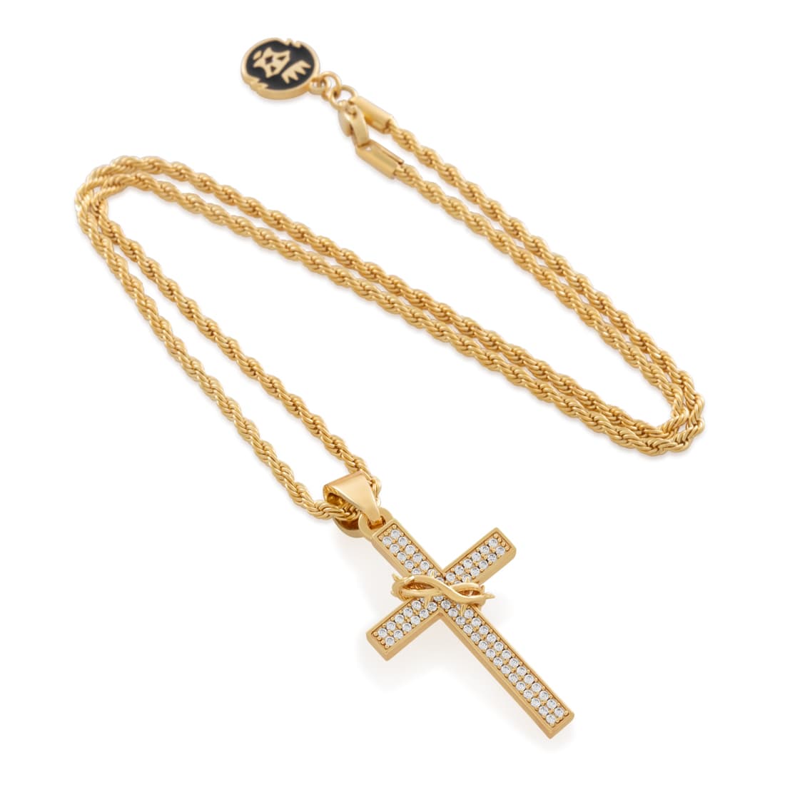 Crown of Thorns Wrapped Cross Necklace in by King Ice