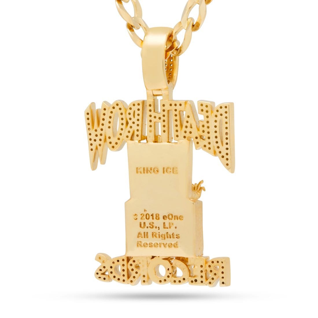 Death Row Records x King Ice - Solid Gold Iced Logo Necklace in Solid Gold / 14K Gold / 2.3" by King Ice