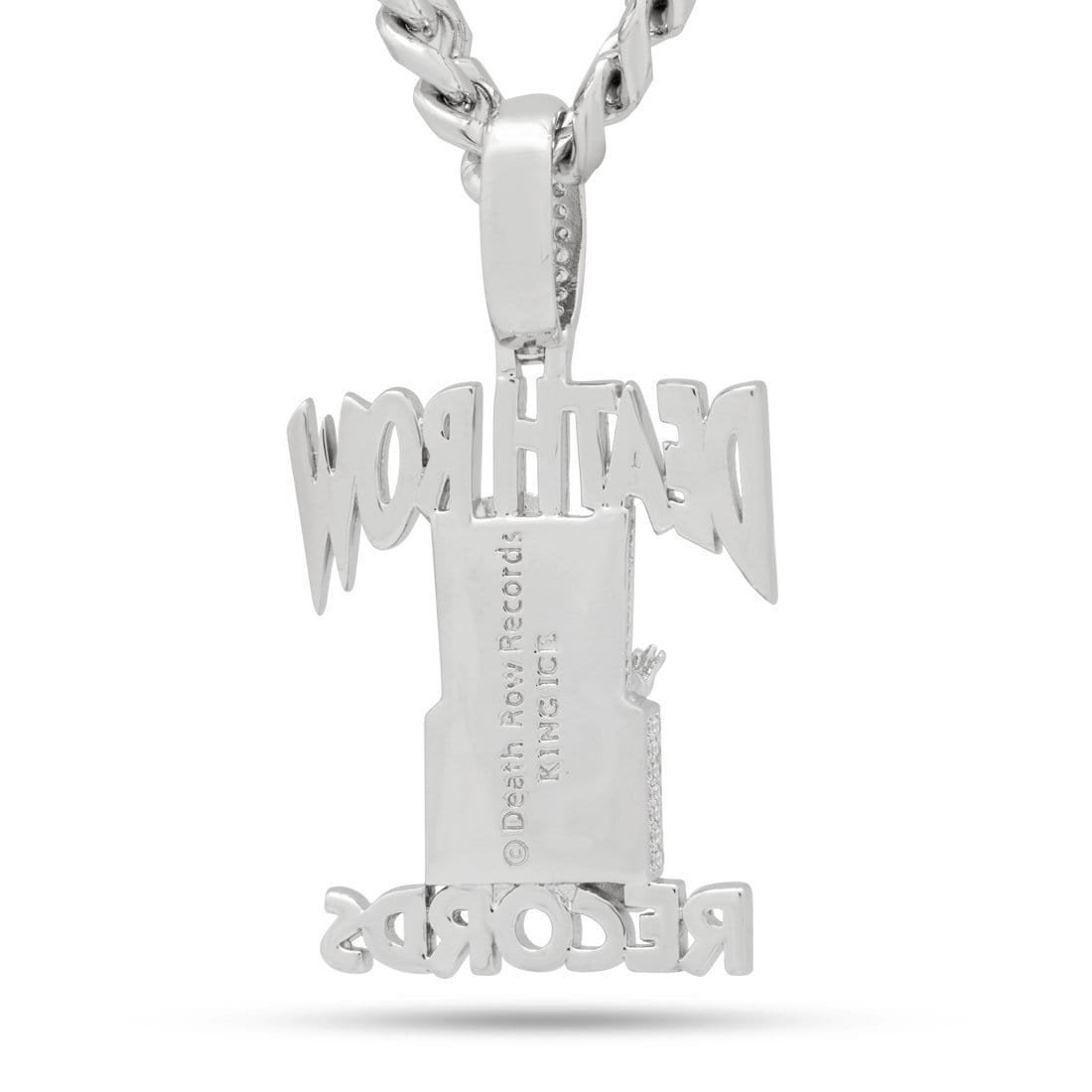 Death Row Records x King Ice - Solid Gold Iced Logo Necklace in Solid Gold / 14K Gold / 2.3" by King Ice