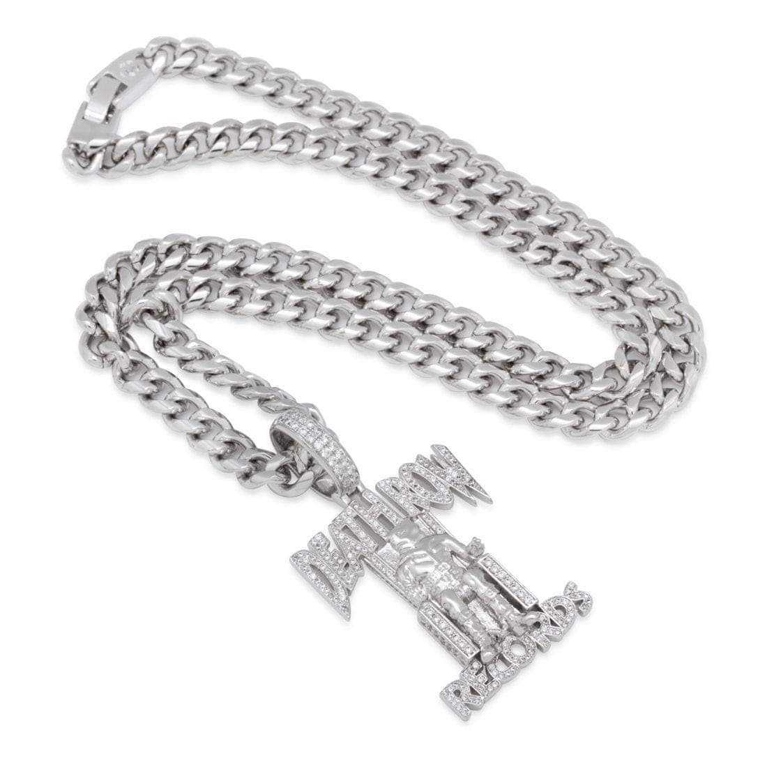 Death Row Records x King Ice - Solid Gold Iced Logo Necklace  in  Solid Gold / 14K Gold / 2.3" Mens Necklaces