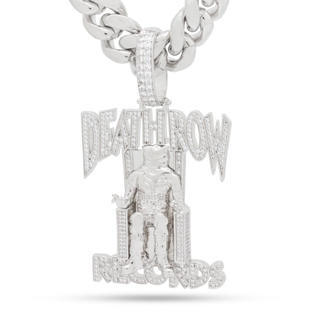 Death Row Records x King Ice - Solid Gold Iced Logo Necklace in Solid Gold / 14K Gold / 2.3" by King Ice