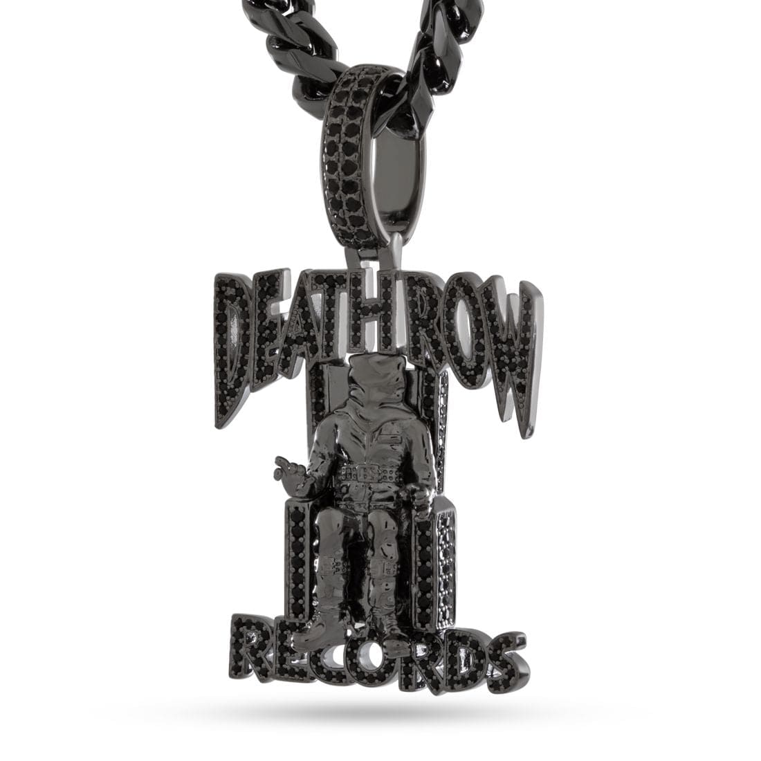 Death Row Records x King Ice - Solid Gold Iced Logo Necklace in Solid Gold / 14K Gold / 2.3" by King Ice