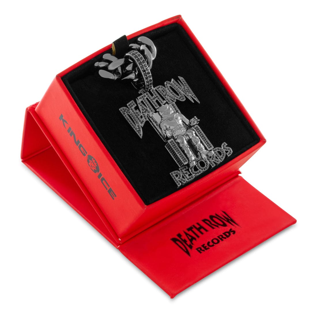 Death Row Records x King Ice - Solid Gold Iced Logo Necklace in Solid Gold / 14K Gold / 2.3" by King Ice