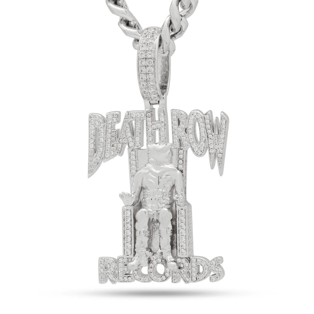 Death Row Records x King Ice - Solid Gold Iced Logo Necklace in Solid Gold / 14K Gold / 2.3" by King Ice