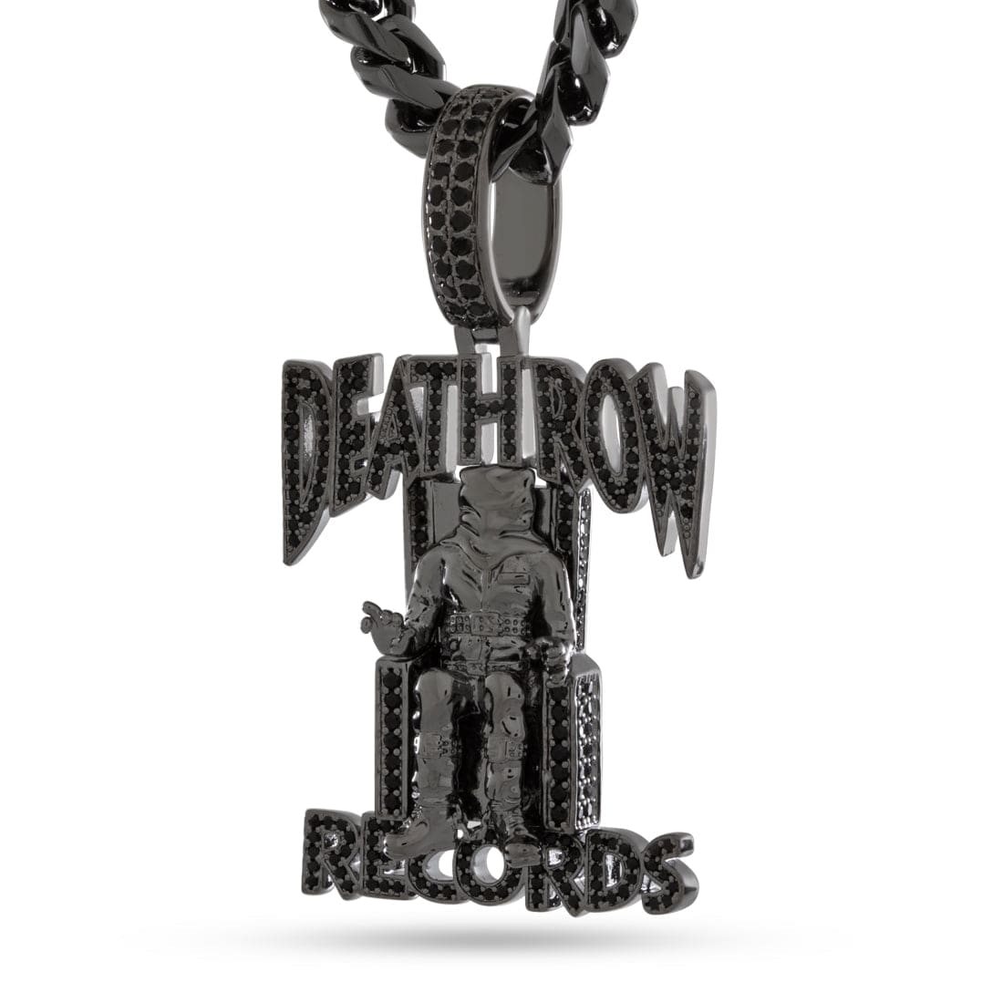 Death Row Records x King Ice - Solid Gold Iced Logo Necklace in Solid Gold / 14K Gold / 2.3" by King Ice
