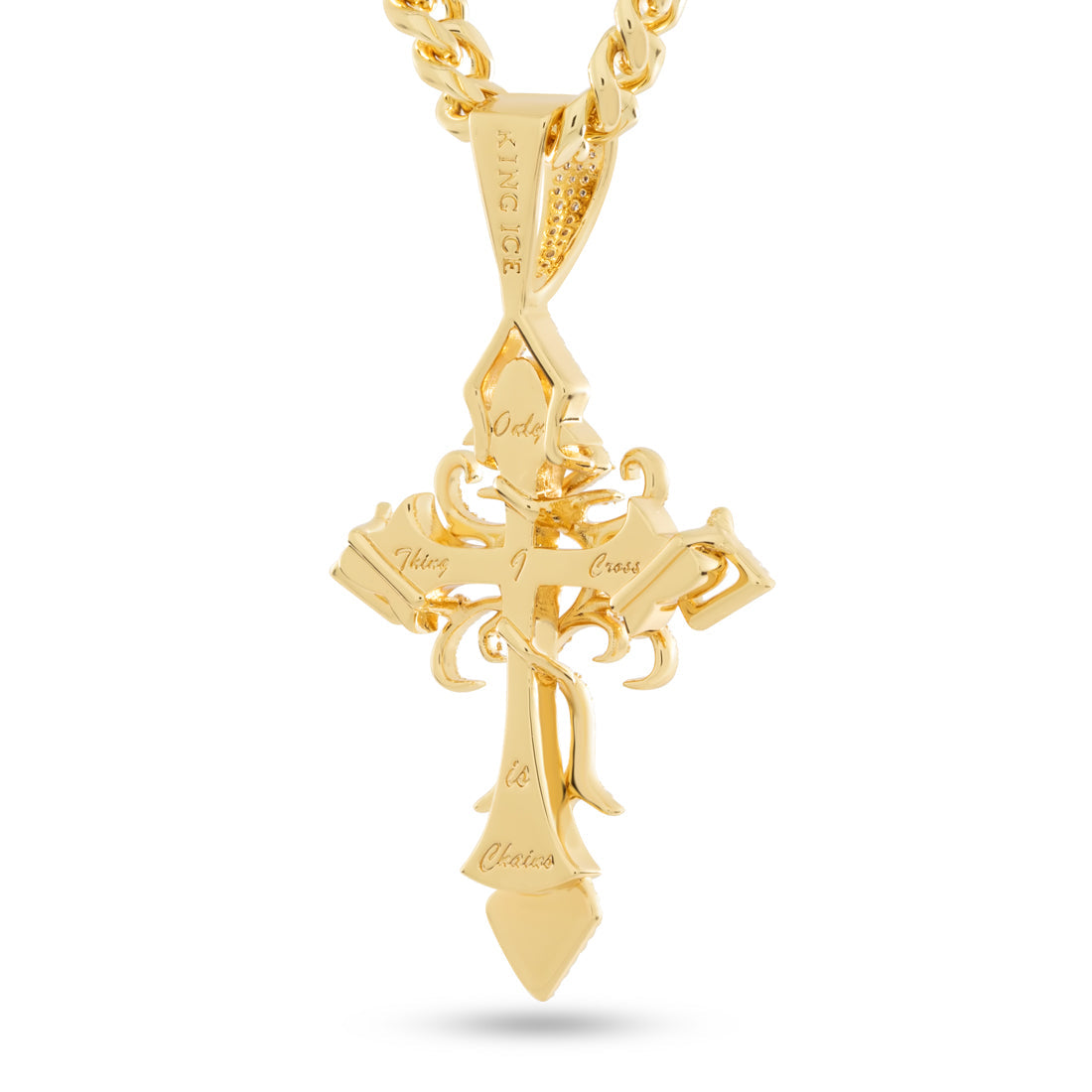 Designed by Mike Zombie - All I Cross is Chainz Necklace in Gold Plated / 14K Gold / 3" by King Ice