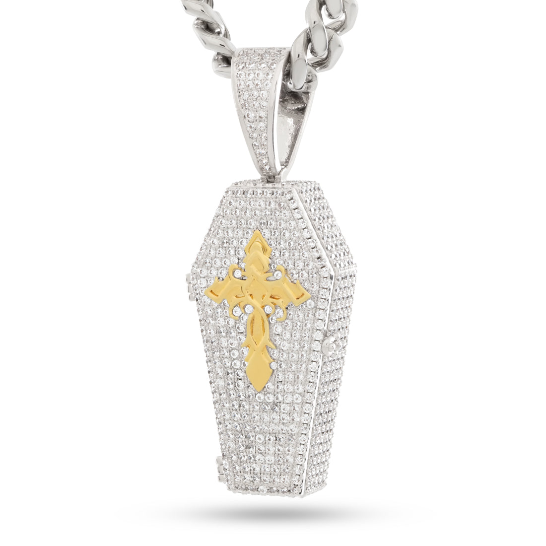 Designed by Mike Zombie - Bed for a Legend Stash Necklace in Gold Plated / White Gold / 2.3" by King Ice