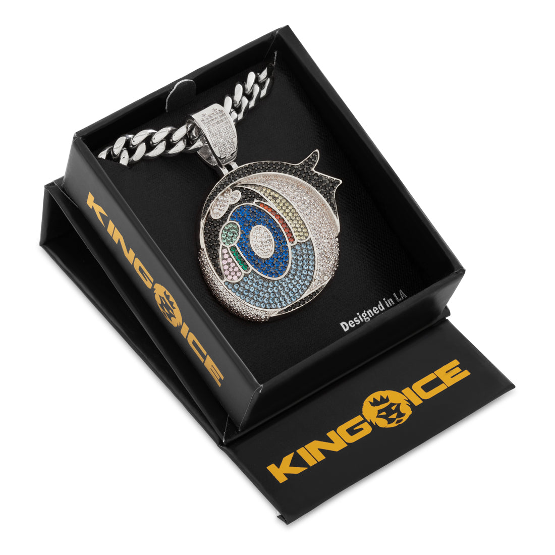 Designed by Mike Zombie - Henteye Necklace in Gold Plated / White Gold / 2.3" by King Ice