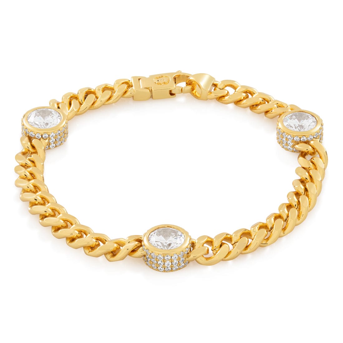 Diamonds by the Yard Bracelet in Gold Plated / 14K Gold / 8" by King Ice